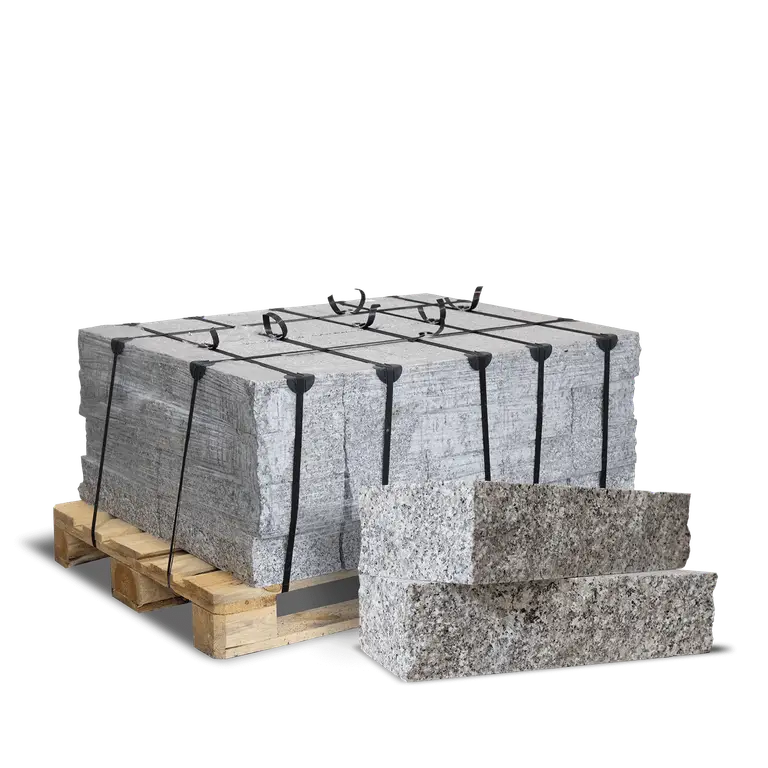 fiche-d84308da9ef49cbc1132.webp Galamio Randsteine Granit 40x20x10 cm 900 kg x 1 Palette – Bild 1
